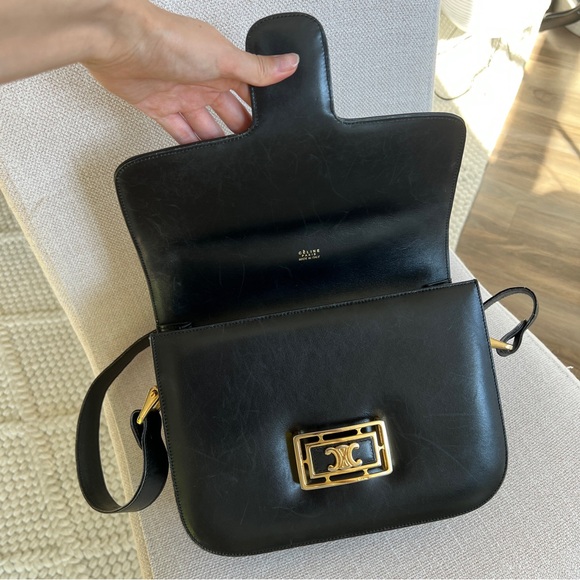 RARE Vintage CELINE Triomphe Boxcalf Shoulder Bag / CELINE Triomphe Bag - Picture 8 of 12